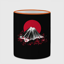 Кружка 3D Гора Фудзи Цветение сакуры, цвет: 3D-оранжевый кант — фото 2