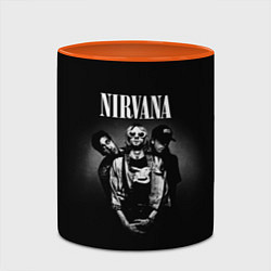 Кружка 3D Nirvana рок-группа, цвет: 3D-белый + оранжевый — фото 2