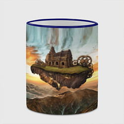 Кружка 3D Горный пейзаж в стиле Стимпанк, цвет: 3D-синий кант — фото 2