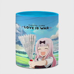 Кружка 3D Love is war, цвет: 3D-белый + небесно-голубой — фото 2