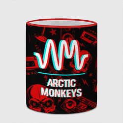 Кружка 3D Arctic Monkeys Rock Glitch, цвет: 3D-красный кант — фото 2