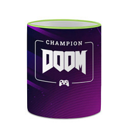 Кружка 3D Doom Gaming Champion: рамка с лого и джойстиком на, цвет: 3D-светло-зеленый кант — фото 2