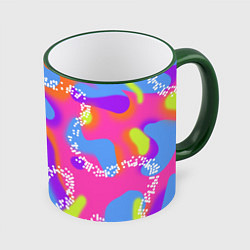 Кружка 3D Барби и Кен паттерн костюм, цвет: 3D-зеленый кант