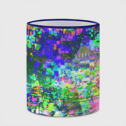 Кружка 3D Красочный авангардный глитч Экспрессия, цвет: 3D-синий кант — фото 2