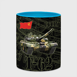Кружка 3D Танк Т-62 Советский средний танк Камуфляж, цвет: 3D-белый + небесно-голубой — фото 2