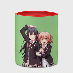 Кружка 3D Юи и Юкино OreGairu, цвет: 3D-белый + красный — фото 2