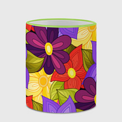 Кружка 3D MULTICOLORED PANSIES, цвет: 3D-светло-зеленый кант — фото 2