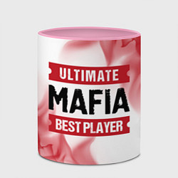 Кружка 3D Mafia: красные таблички Best Player и Ultimate, цвет: 3D-белый + розовый — фото 2