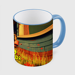 Кружка 3D Hello Neighbor Привет сосед Сосед поливает, цвет: 3D-небесно-голубой кант