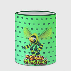 Кружка 3D My singing Monsters - Жужук, цвет: 3D-зеленый кант — фото 2