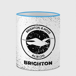 Кружка 3D Brighton с потертостями на светлом фоне, цвет: 3D-небесно-голубой кант — фото 2