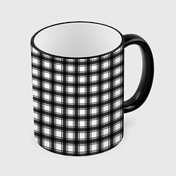 Кружка 3D Black and white trendy checkered pattern, цвет: 3D-черный кант