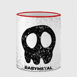 Кружка 3D Babymetal с потертостями на светлом фоне, цвет: 3D-красный кант — фото 2