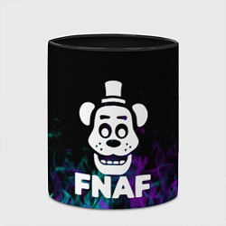 Кружка 3D Five Nights At Freddys - огонь неон, цвет: 3D-белый + черный — фото 2