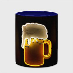 Кружка 3D Неоновое пиво - Жёлтый, цвет: 3D-белый + синий — фото 2