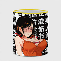 Кружка 3D Цубаса Ханэкава - monogatari series, цвет: 3D-желтый кант — фото 2