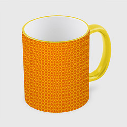 Кружка 3D Оранжевые классические узоры, цвет: 3D-желтый кант