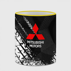 Кружка 3D Mitsubishi - След протектора, цвет: 3D-желтый кант — фото 2