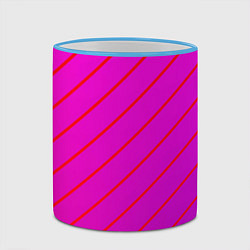 Кружка 3D Розовый и фиолетовые линии, цвет: 3D-небесно-голубой кант — фото 2