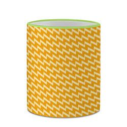 Кружка 3D Желтые зиг-заги, цвет: 3D-светло-зеленый кант — фото 2