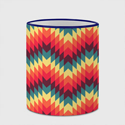 Кружка 3D Мексиканские узоры, цвет: 3D-синий кант — фото 2