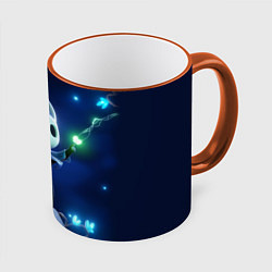 Кружка 3D Hollow Knight неоновые бабочки, цвет: 3D-оранжевый кант