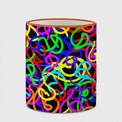 Кружка 3D Неоновый беспорядок, цвет: 3D-оранжевый кант — фото 2