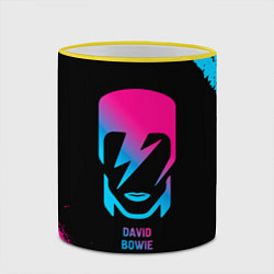 Кружка 3D David Bowie - neon gradient, цвет: 3D-желтый кант — фото 2