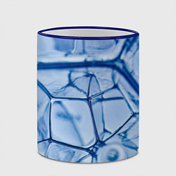 Кружка 3D Абстрактная синяя ледяная броня, цвет: 3D-синий кант — фото 2