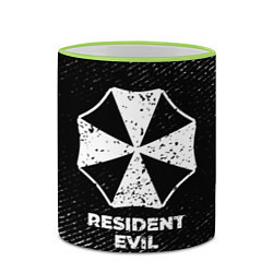 Кружка 3D Resident Evil с потертостями на темном фоне, цвет: 3D-светло-зеленый кант — фото 2