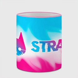 Кружка 3D Stray neon gradient style: надпись и символ, цвет: 3D-розовый кант — фото 2