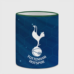 Кружка 3D Tottenham hotspur Соты абстракция, цвет: 3D-зеленый кант — фото 2