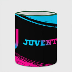 Кружка 3D Juventus - neon gradient: надпись и символ, цвет: 3D-зеленый кант — фото 2