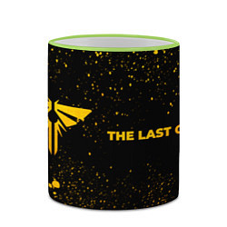 Кружка 3D The Last Of Us - gold gradient: надпись и символ, цвет: 3D-светло-зеленый кант — фото 2