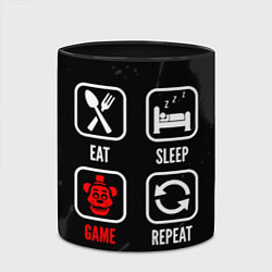 Кружка 3D Eat, sleep, FNAF, repeat, цвет: 3D-белый + черный — фото 2