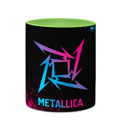 Кружка 3D Metallica - neon gradient, цвет: 3D-белый + светло-зеленый — фото 2