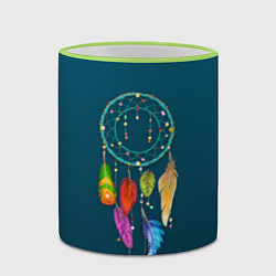 Кружка 3D Ловец снов - индейский амулет, цвет: 3D-светло-зеленый кант — фото 2