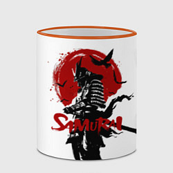 Кружка 3D Самурай и Красное Солнце, цвет: 3D-оранжевый кант — фото 2
