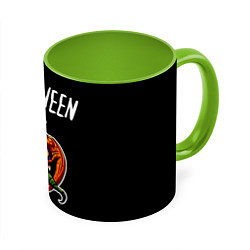 Кружка 3D Halloween - светильник Джека, цвет: 3D-белый + светло-зеленый