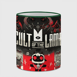 Кружка 3D Собрание Культа - Cult of the lamb, цвет: 3D-зеленый кант — фото 2