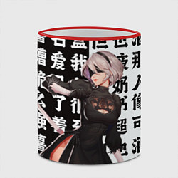 Кружка 3D 2B с катаной Nier Automata, цвет: 3D-красный кант — фото 2