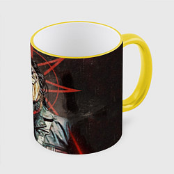 Кружка 3D Mick Thomson-Slipknot, цвет: 3D-желтый кант