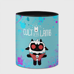 Кружка 3D Овечка арт - Cult of the lamb, цвет: 3D-белый + черный — фото 2