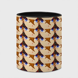 Кружка 3D Тарталья лицо МЕМ Genshin Impact, цвет: 3D-белый + черный — фото 2