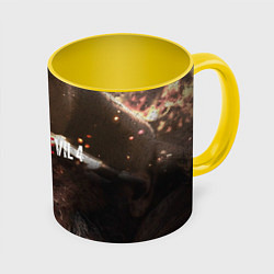 Кружка 3D Biohazard RE:4, цвет: 3D-белый + желтый