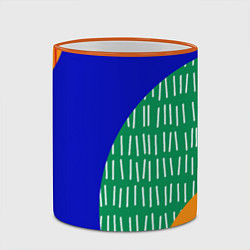 Кружка 3D Геометрические фигуры - абстракция, цвет: 3D-оранжевый кант — фото 2