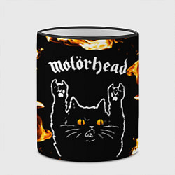 Кружка 3D Motorhead рок кот и огонь, цвет: 3D-черный кант — фото 2