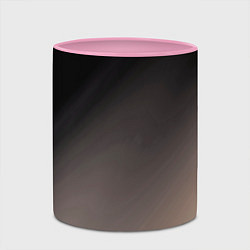 Кружка 3D Черный, серый бежевый градиент, цвет: 3D-белый + розовый — фото 2