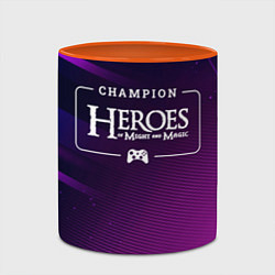 Кружка 3D Heroes of Might and Magic gaming champion: рамка с, цвет: 3D-белый + оранжевый — фото 2