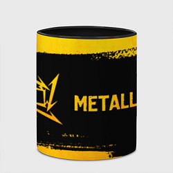 Кружка 3D Metallica - gold gradient: надпись и символ, цвет: 3D-белый + черный — фото 2